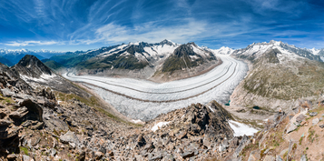 Panorama du glacier d'Aletsch depuis l'Eggishorn